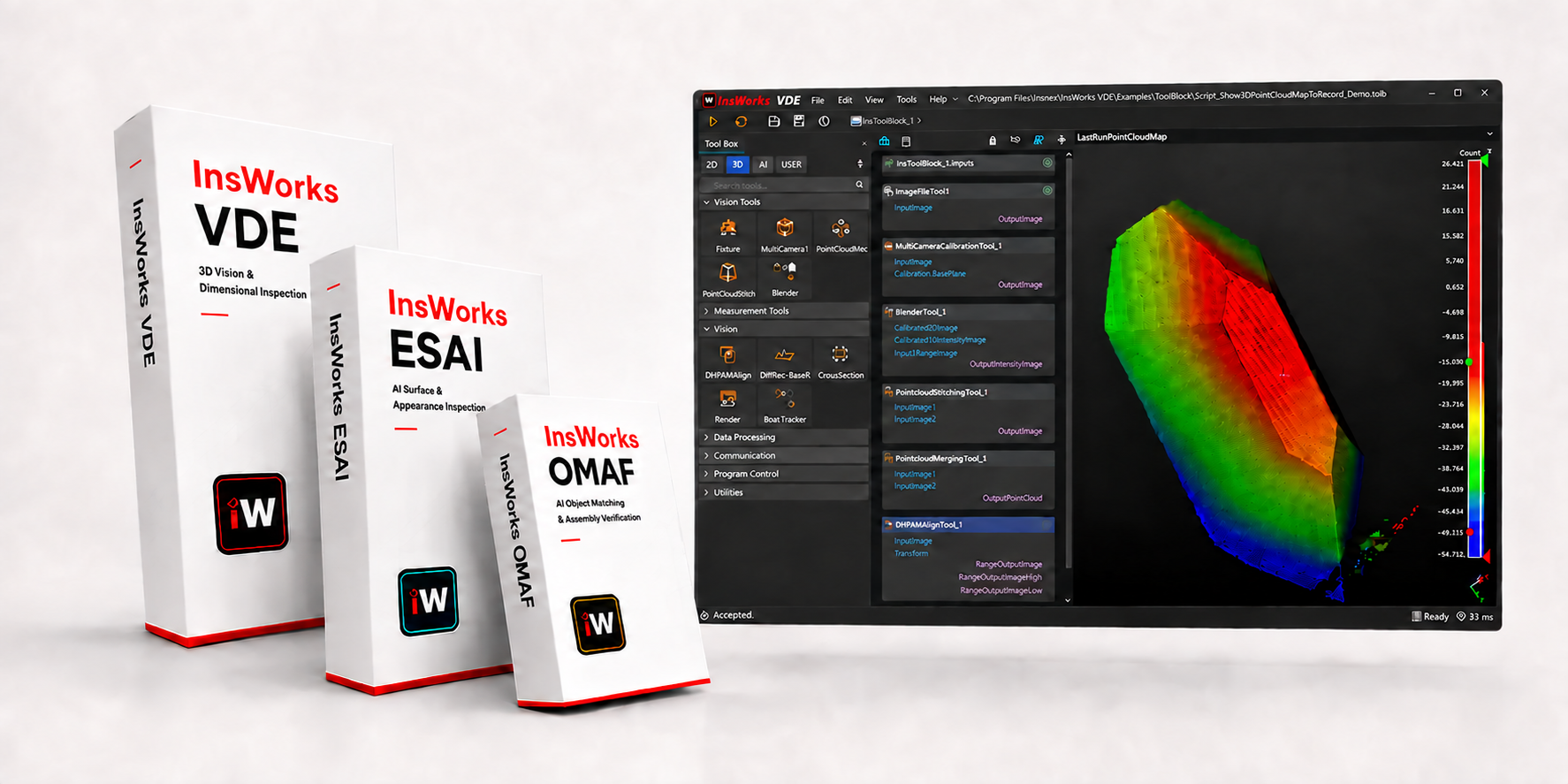 InsWorks VDE, ESAI, OMAF 제품 패키징 및 VDE 3D 시각화 인터페이스